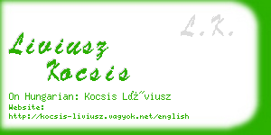 liviusz kocsis business card